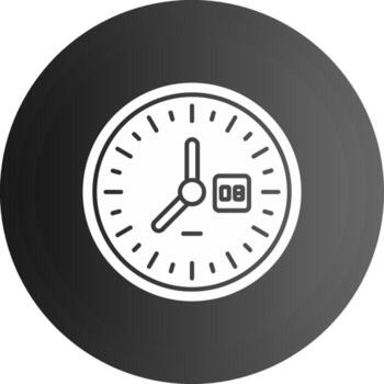Clock Solid black Icon vector