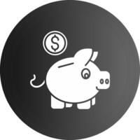 Piggy bank Solid black Icon vector