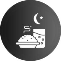 iftar sólido negro icono vector