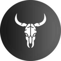 toro cráneo sólido negro icono vector