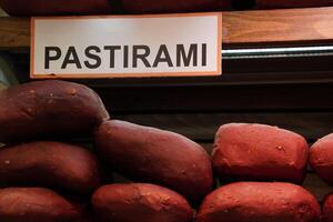 Pastirami dried cured meat Turkish bacon pastrami photo