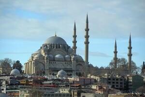 Suleymaniye Mosque Ottoman imperial in Istanbul, Turkey. It is the largest mosque in the city. photo