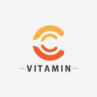 vitamina c logo vector diseño vector icono salud nutrición