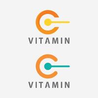 vitamina c logo vector diseño vector icono salud nutrición