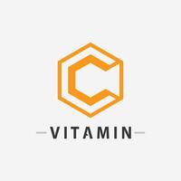 vitamina c logo vector diseño vector icono salud nutrición