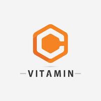 vitamina c logo vector diseño vector icono salud nutrición