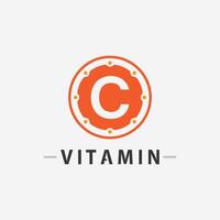 vitamina c logo vector diseño vector icono salud nutrición