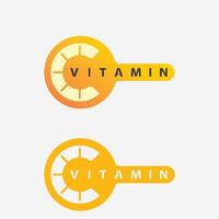 vitamina c logo vector diseño vector icono salud nutrición
