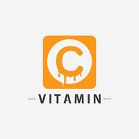 vitamina c logo vector diseño vector icono salud nutrición