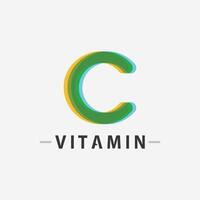 vitamina c logo vector diseño vector icono salud nutrición