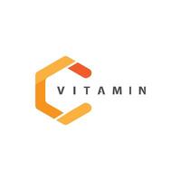 vitamina c logo vector diseño vector icono salud nutrición