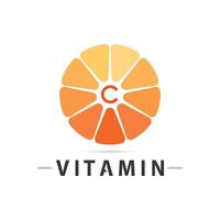 vitamina c logo vector diseño vector icono salud nutrición