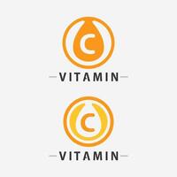 vitamina c logo vector diseño vector icono salud nutrición