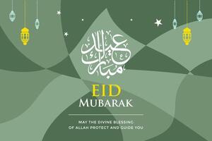 Eid Mubarak Greetings Gradient Green abstract background vector