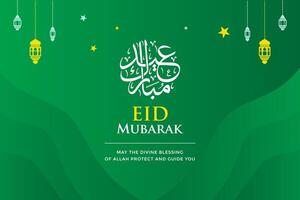 eid Mubarak saludos degradado verde resumen antecedentes vector