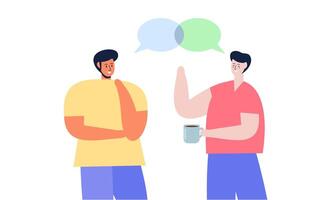 Two man talking. Meeting of friends or colleagues illustration vector