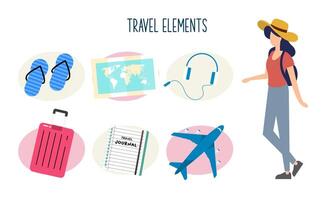 Travel elements logo collection vector