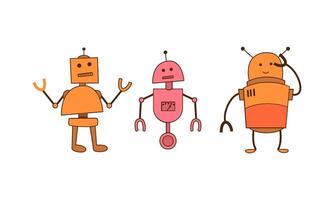 Set of cartoon robots vector illustration