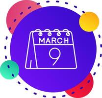 9th of March Abstrat BG Icon vector