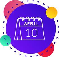 10 de abril abstraer bg icono vector