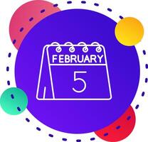 5th of February Abstrat BG Icon vector