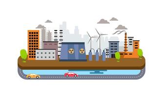 Urban landscape with factory illustration vector