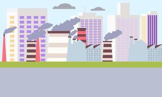 Urban landscape with factory illustration vector