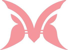 M Butterfly logo Template in a modern minimalist style vector