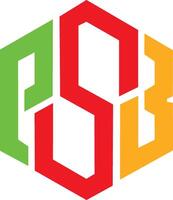 PSB Logo Template in a modern minimalist style vector
