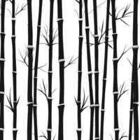 Bamboo Seamless Vertical Border on white background, Seamless pattern of green bamboo stalks. vector