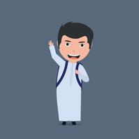 Arabic student kid happy for back to school vector