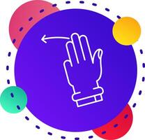Tres dedos izquierda abstraer bg icono vector