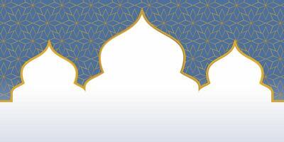 Islamic background with dome and gold decoration. free copy space area design. elegant vector for banner, poster, greeting card, social media, web.