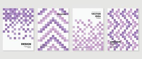 Abstract pixel background cover vector. Modern digital wallpaper with purple color. Futuristic landing page illustration for branding, commercial, advertising, web, poster, card. vector