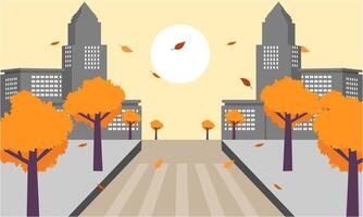 ciudad calle de el otoño ciudad ilustración vector