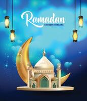 Ramadán kareem Mubarak ilustración vector diseño islámico mes