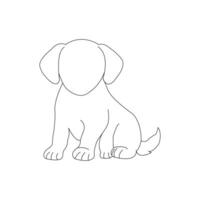 Simple dog outline vector isolated on white background.