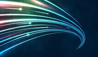Blue light streak, fiber optic, speed line, futuristic background for 5g or 6g technology wireless data transmission, high-speed internet in abstract. internet network concept. vector design.