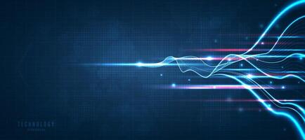 racha de luz azul, fibra óptica, línea de velocidad, fondo futurista para transmisión de datos inalámbrica de tecnología 5g o 6g, Internet de alta velocidad en abstracto. concepto de red de Internet. diseño vectorial vector