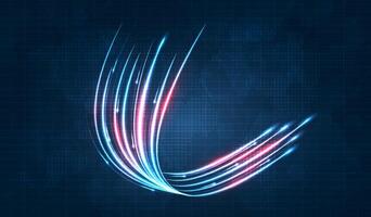 Blue light streak, fiber optic, speed line, futuristic background for 5g or 6g technology wireless data transmission, high-speed internet in abstract. internet network concept. vector design.