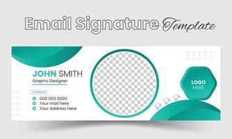 mail signature, email footer template or web banner vector