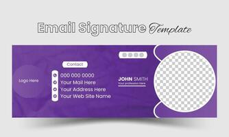 Email signature, email footer template, social media cover or contact card vector