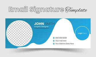 Simple modern flat email signature and email footer template Free Vector