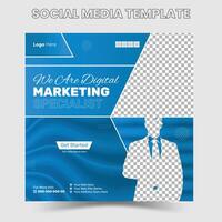 Social media template business agency for digital marketing and business vector
