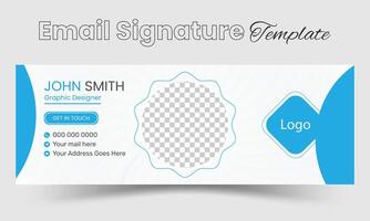 Modern Email Signature Design template. Email signature template design with sky bule color. business e signature vector design.