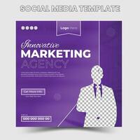 digital negocio márketing bandera para cuadrado social medios de comunicación instagram enviar modelo vector
