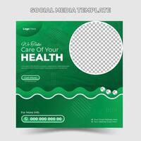 Medical Social Media Post Template, Healthcare Social Media Banner Template, vector