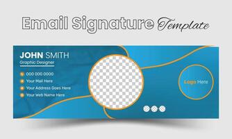 Corporate Modern Email Signature Design template. Email signature template design with orange color. business e signature vector design.