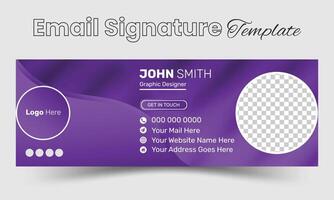 Modern Business Email signature design templates vector with author photo place