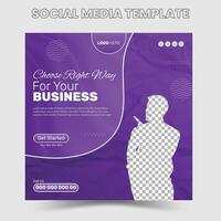 Corporate social media post template vector EPS